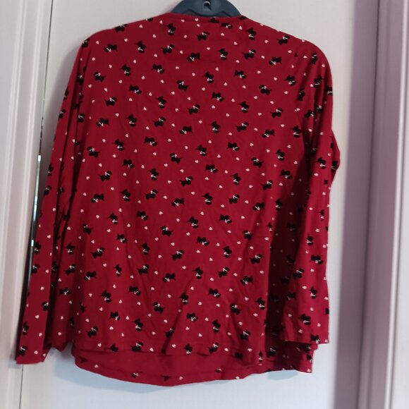 CHARTER CLUB WOMEN'S RED AND BLACK SCOTTIE DOG LARGE PJ TOP - Picture 3 of 5